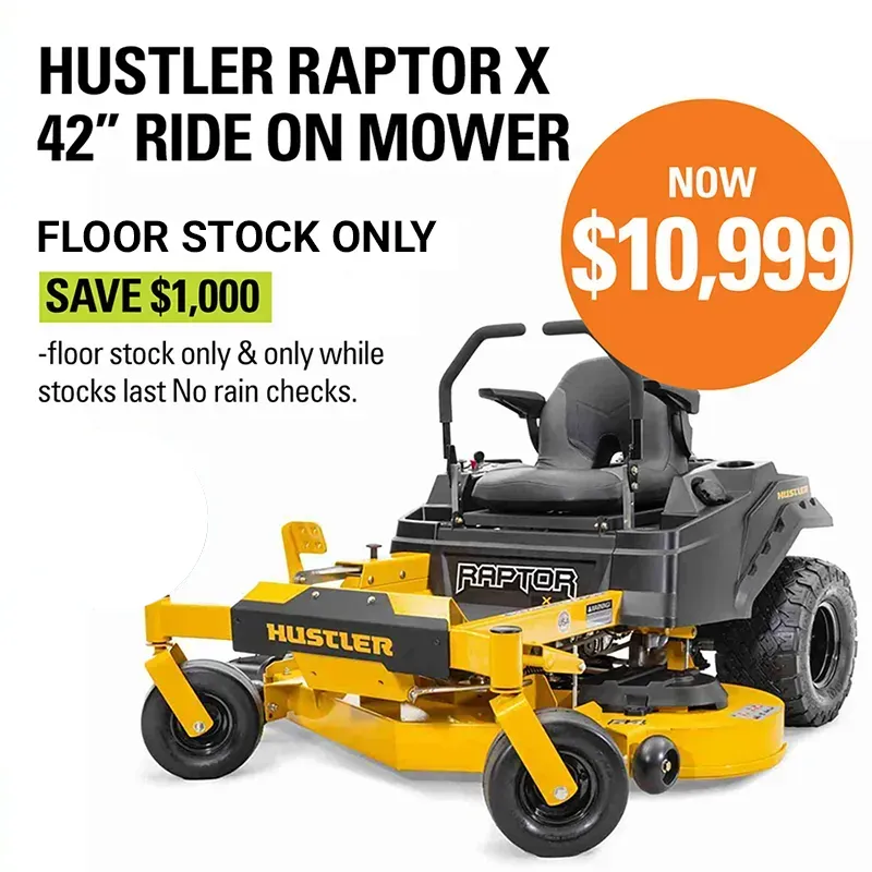 Raptor X Ride on mower specials tile October 2025 Stihl Shop New Plymouth Stratford v2